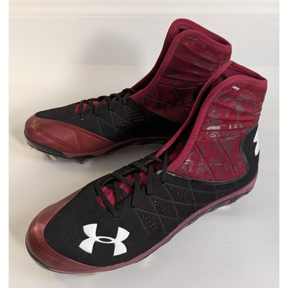 Under armour Other - New Under Armour Highlights Football Cleats Wine And Black Size 11.5